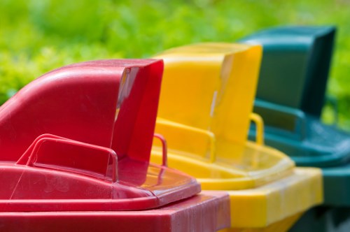 Professional team managing builders waste