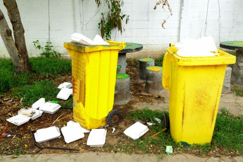 Various types of recyclable materials including paper and plastics